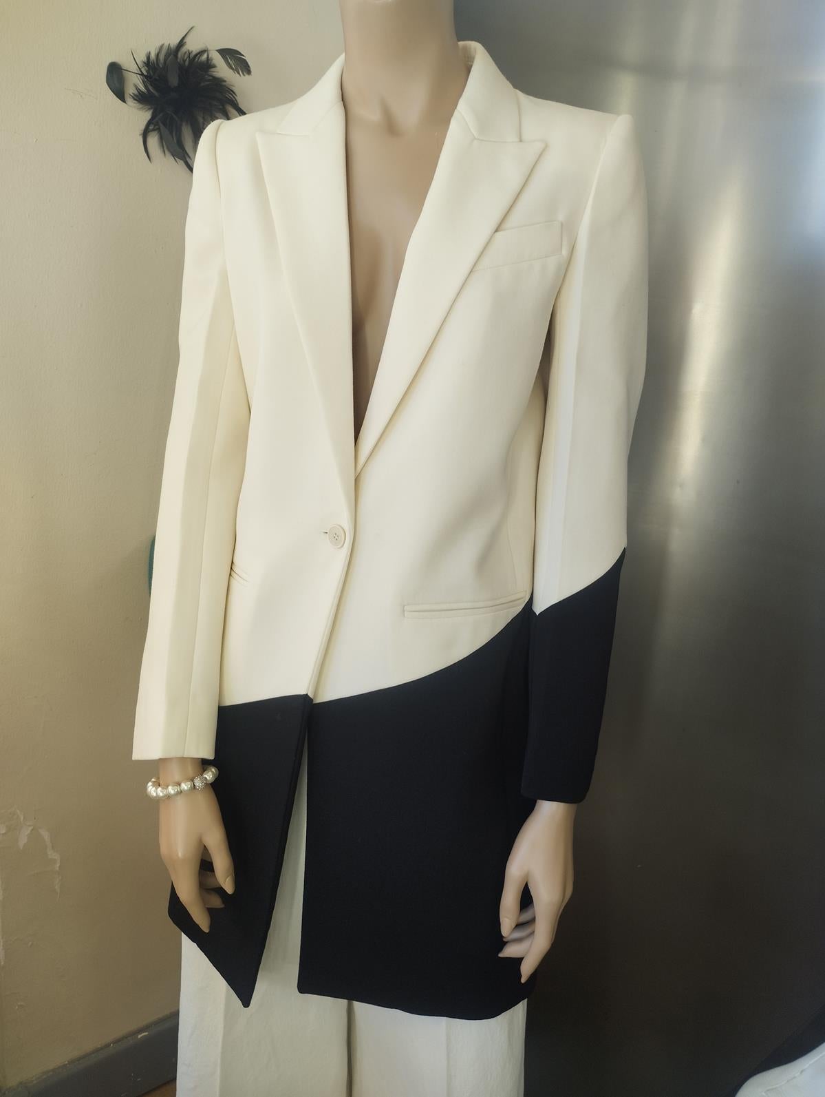 Beige Givenchy Black & White Jacket/ Overcoat FR 34 / IT 38 For Sale