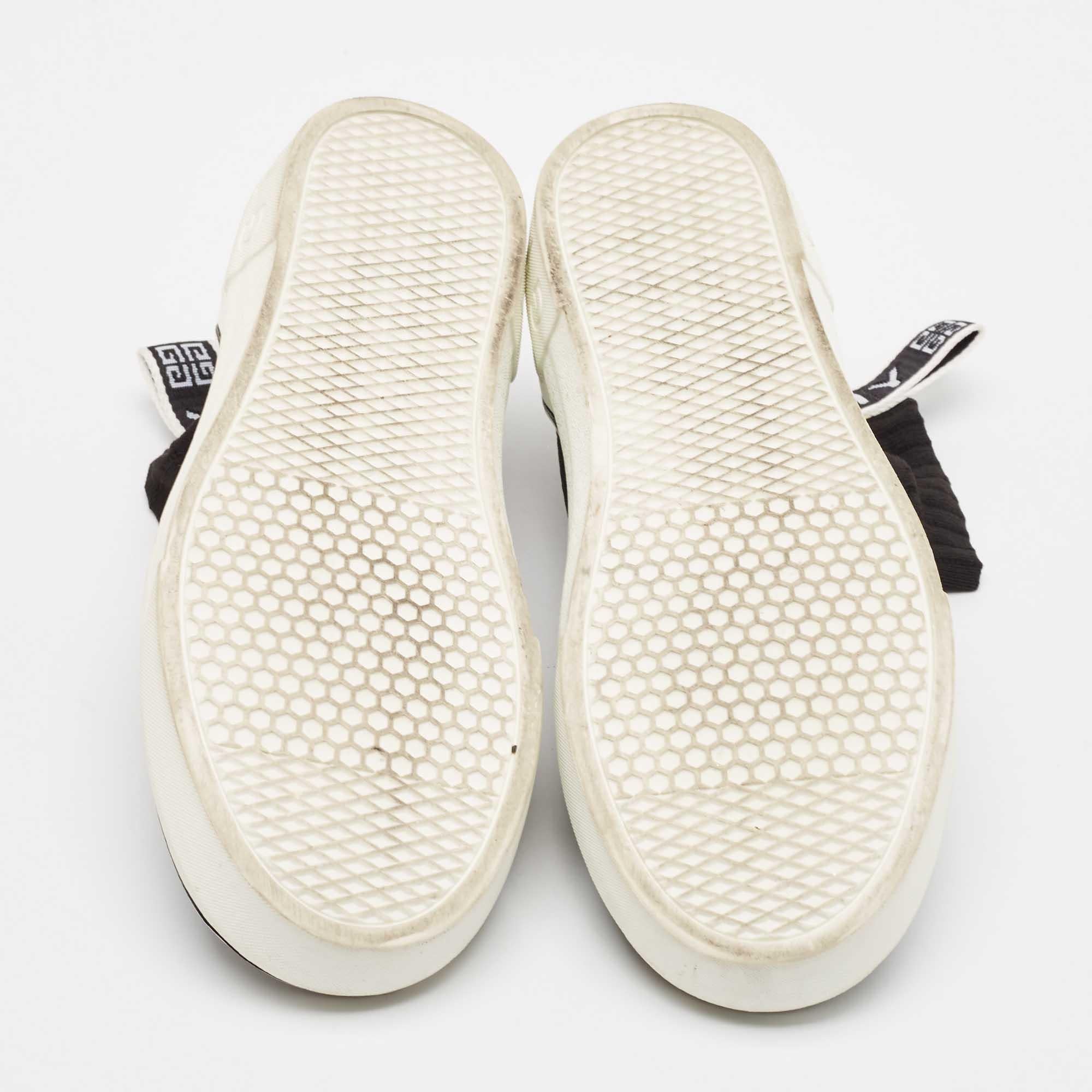 Givenchy Black/White Knit Fabric George V Slip On Sneakers Size 39 2