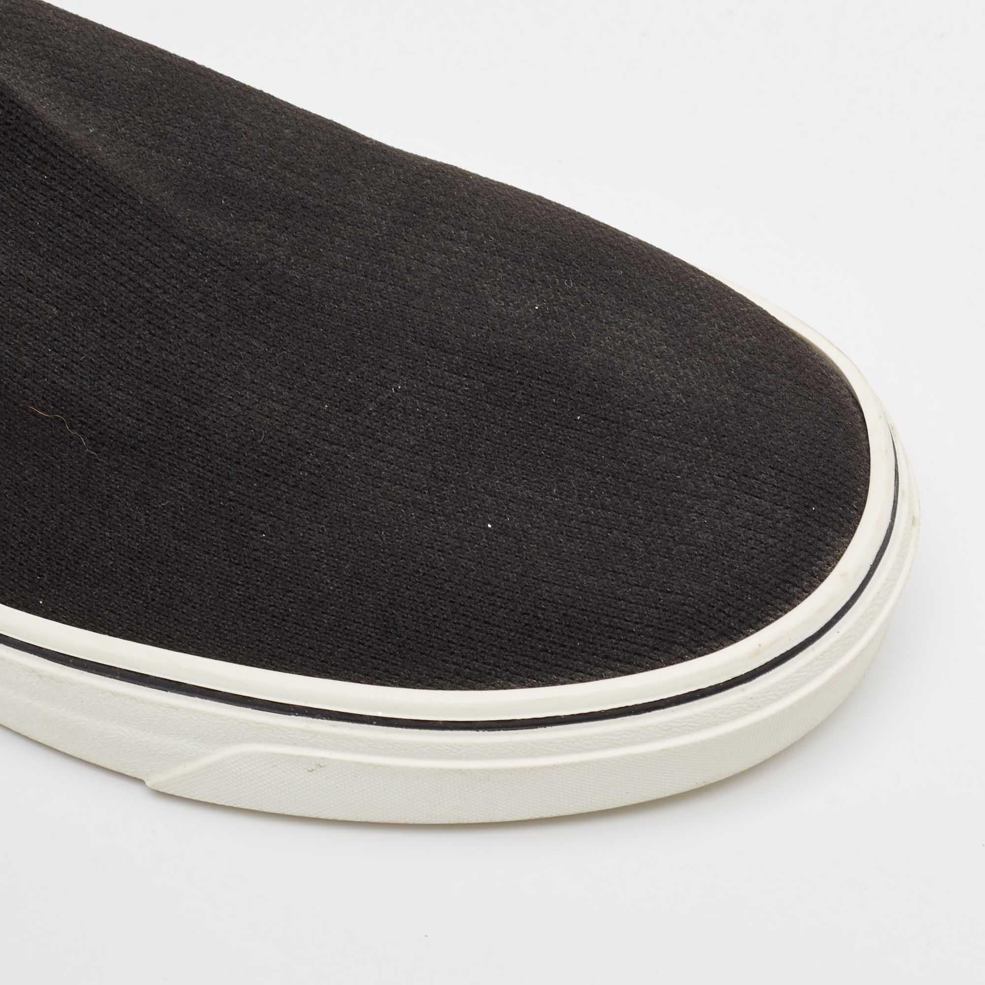 Givenchy Black/White Knit Fabric George V Slip On Sneakers Size 39 4