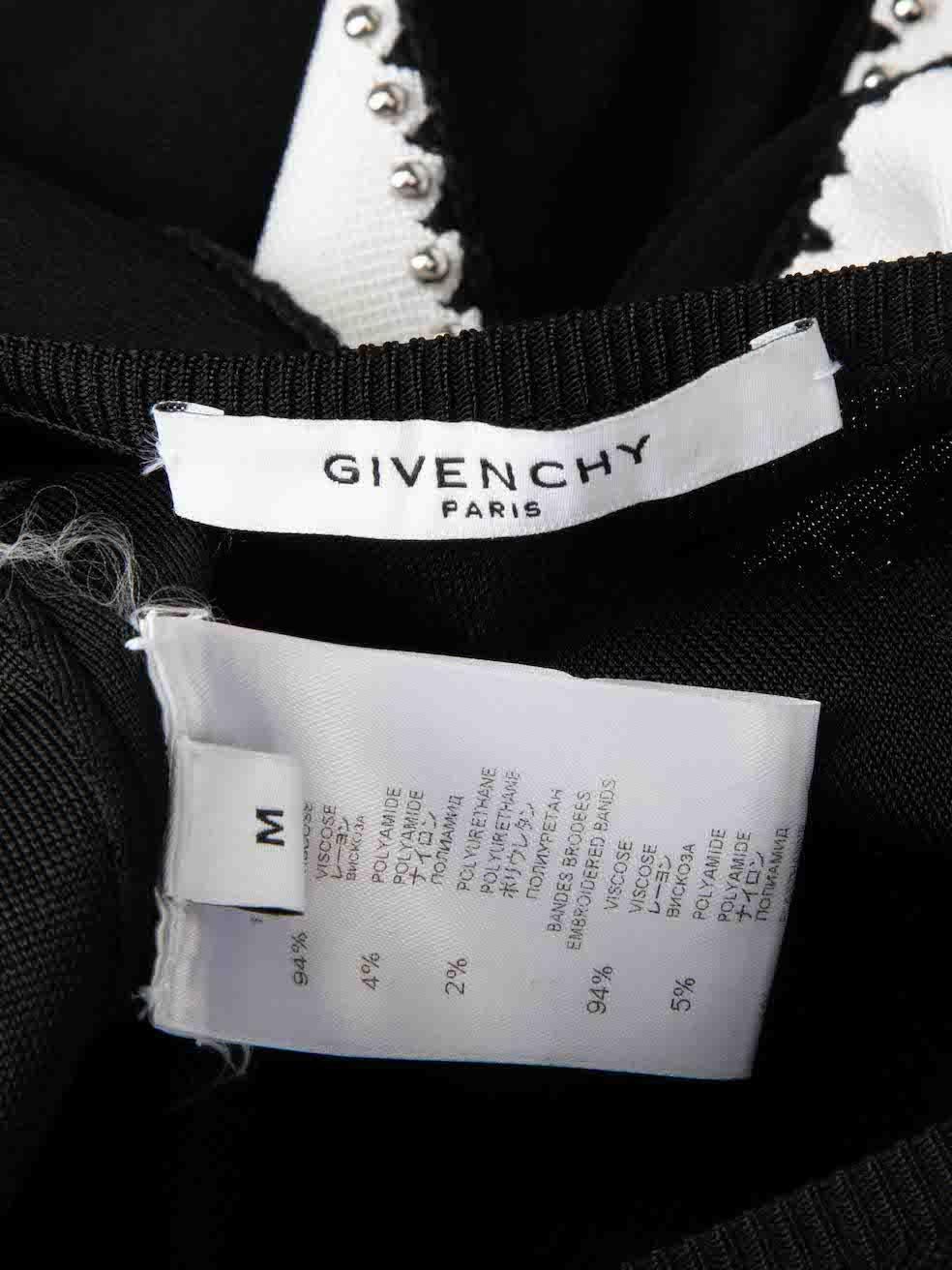 Women's Givenchy Black & White Knit Panelled Dress Size M For Sale