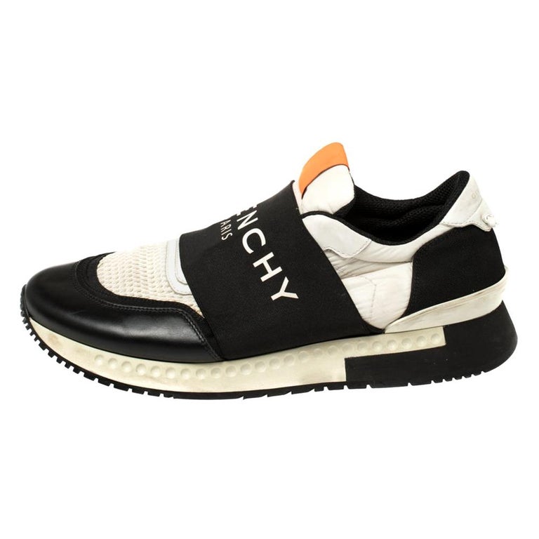 Givenchy Black/White Leather and Mesh Active Runner Slip On Sneakers Size  43 at 1stDibs | givenchy black and white sneakers