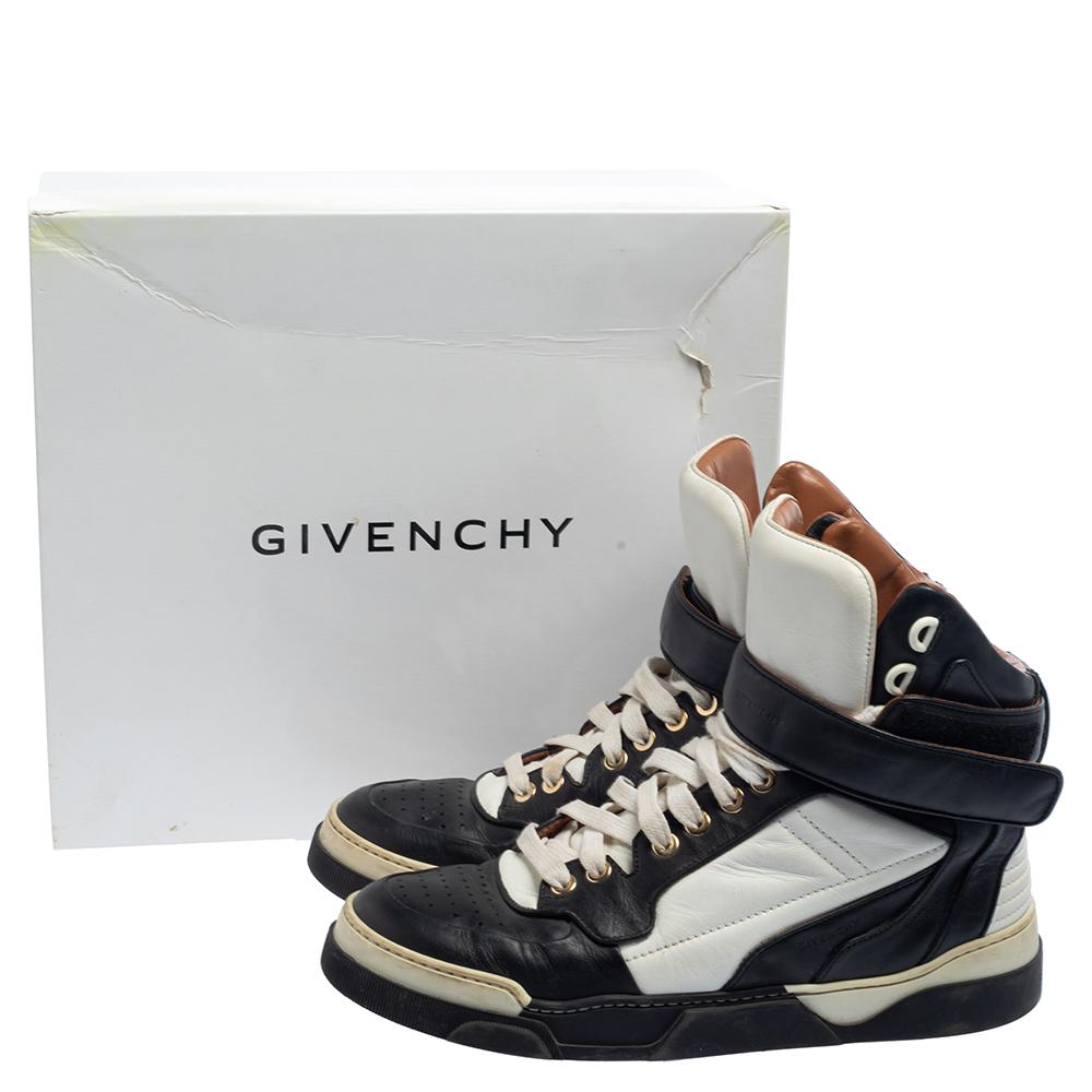 Givenchy Black/White Leather High Top Sneakers Size 38 4