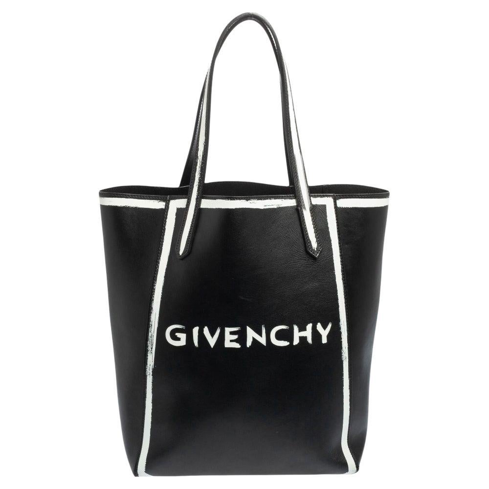 Givenchy Black Nylon and Leather Silver Studded Medium Nightingale Tote ...