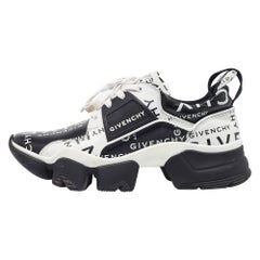 Givenchy Black/White Logo Print Leather Jaw Sneakers Size 41