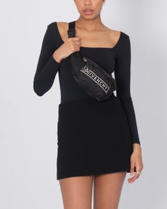 Givenchy Black White Nylon Log Print Bum Belt Bag
