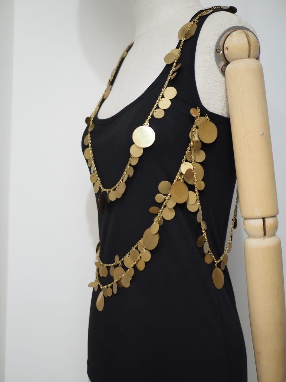 Black Givenchy black with gold tone medals top For Sale