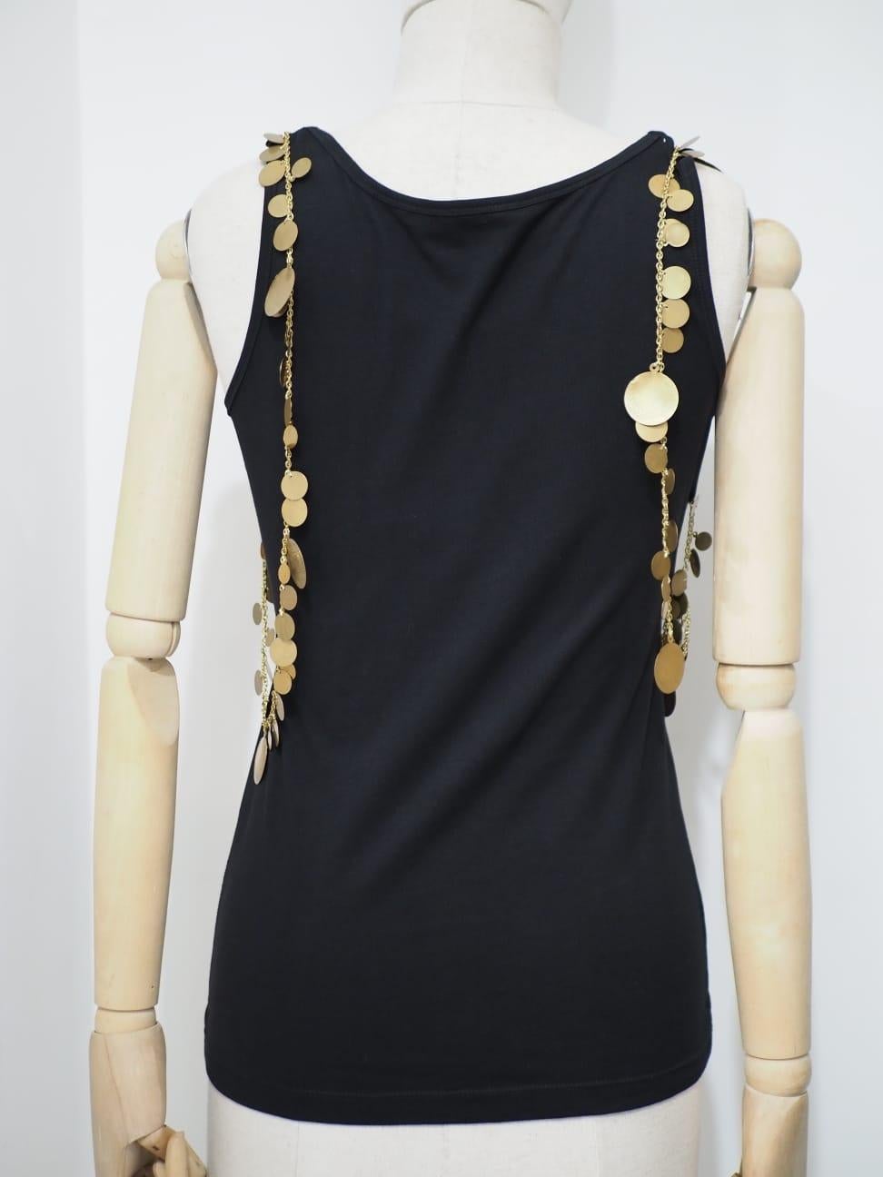 Givenchy black with gold tone medals top In Excellent Condition For Sale In Capri, IT