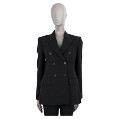 GIVENCHY black wool 2023 DOUBLE-BREASTED Blazer Jacket 40 S