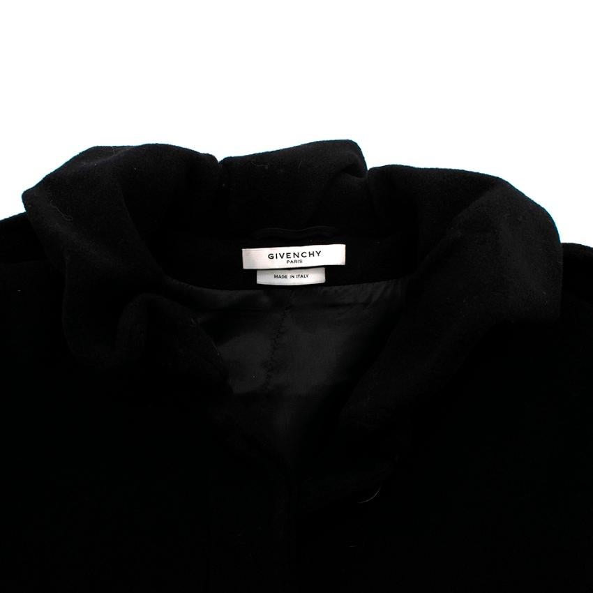 Women's Givenchy Black Wool & Cashmere Ruffled Collar Cape - Size US 8