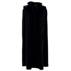 Givenchy Black Wool & Cashmere Ruffled Collar Cape - Size US 8