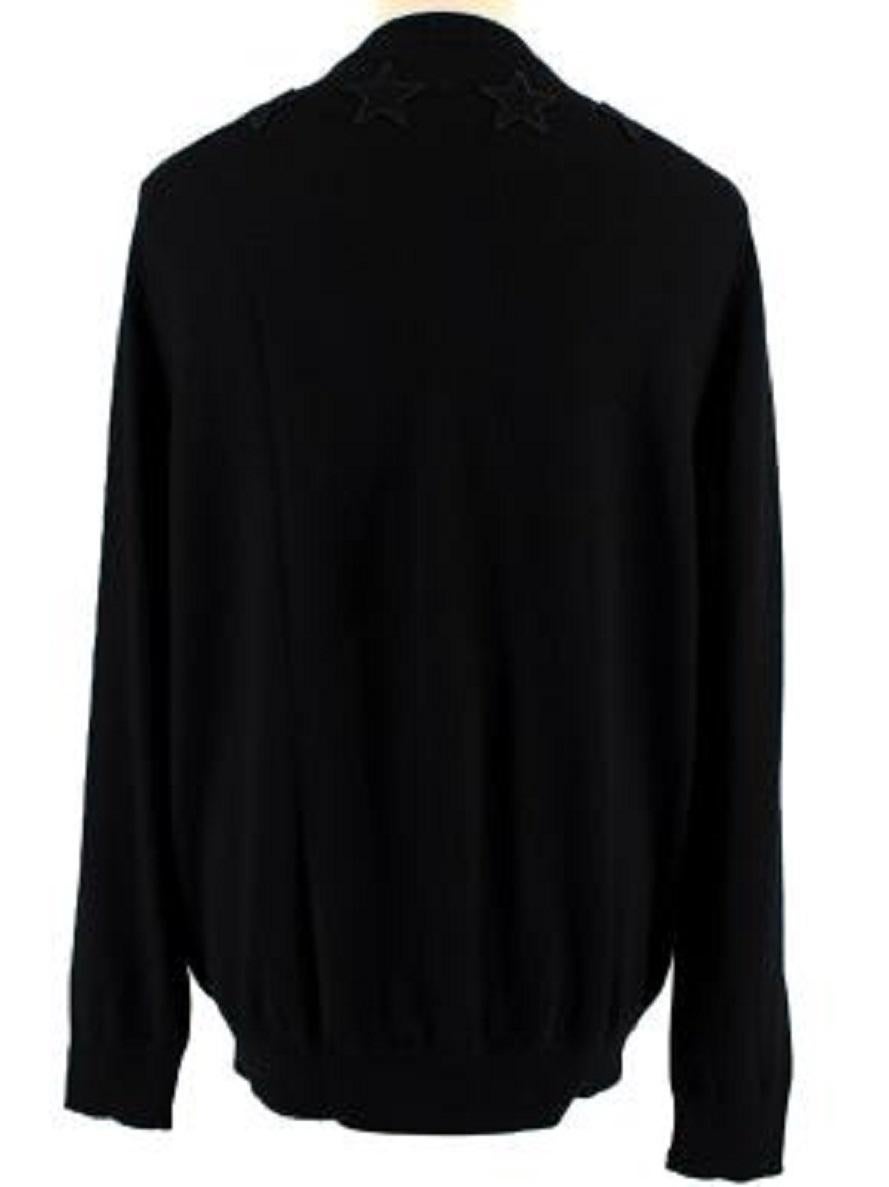 Givenchy Black Wool Knit Star Jumper In Excellent Condition For Sale In London, GB