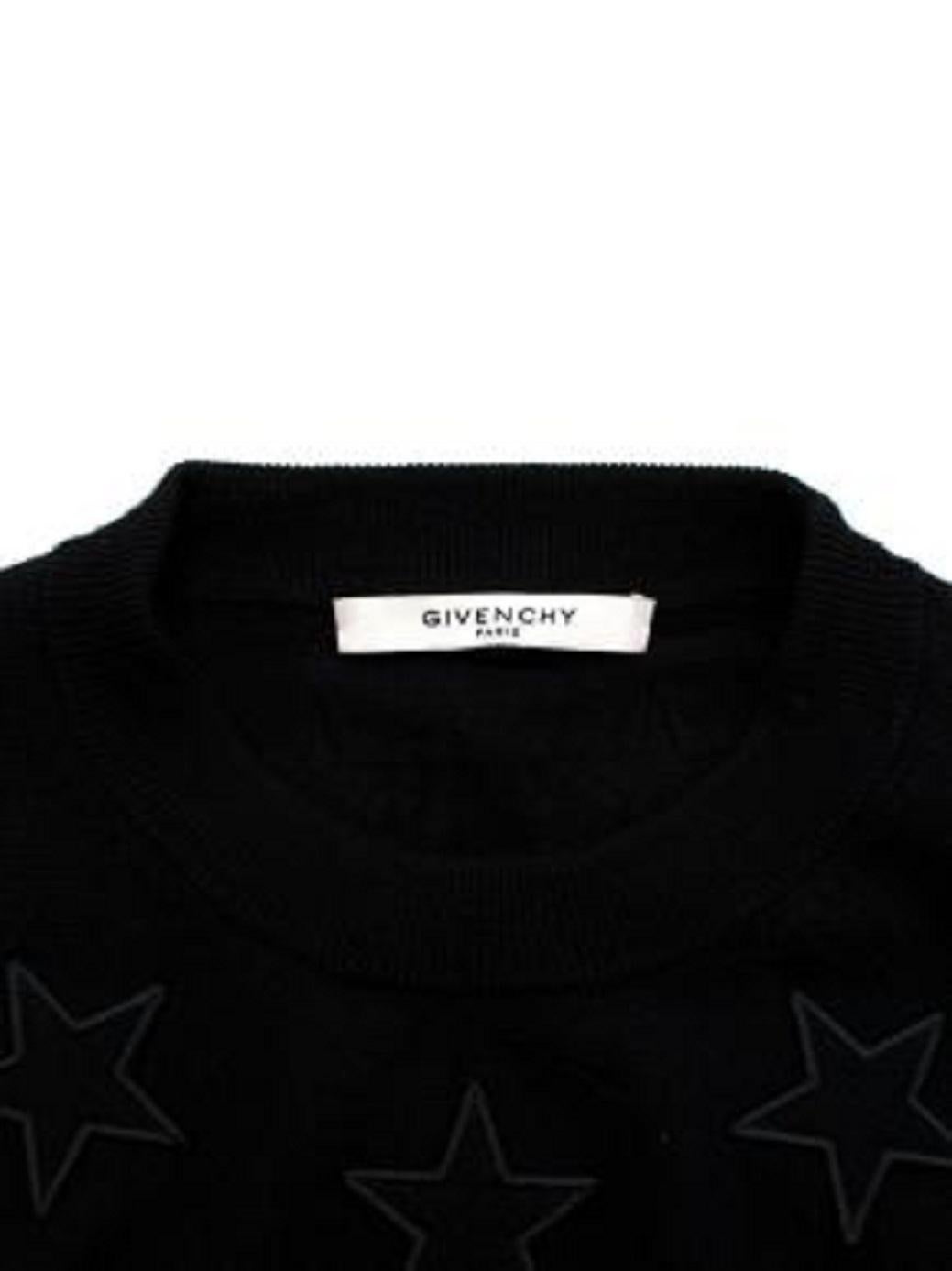 Givenchy Black Wool Knit Star Jumper For Sale 1