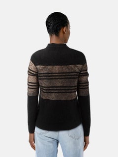 Givenchy Jersey de punto de rayas metálicas de lana negra Talla S