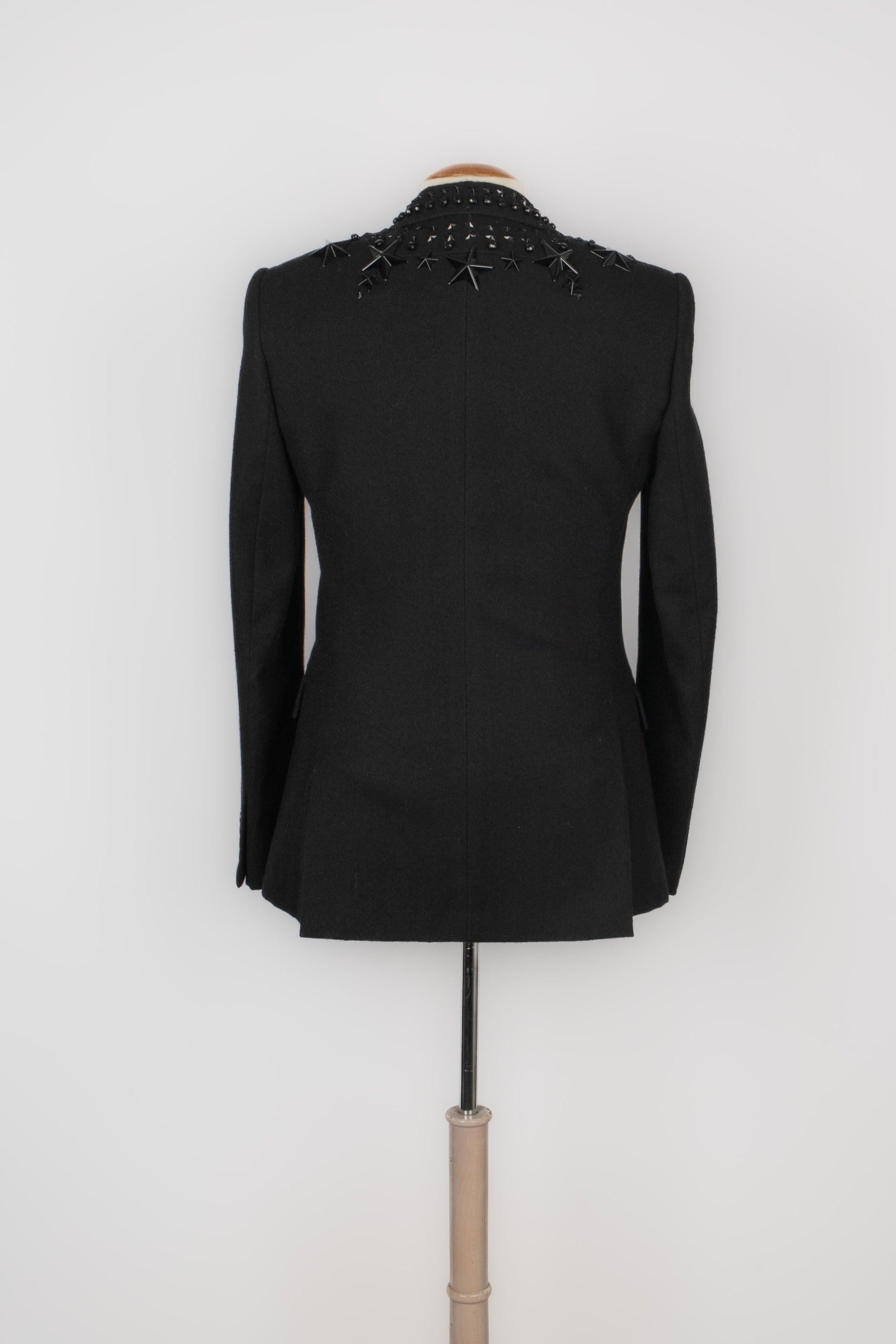 Givenchy Black Wool Mid-length Men's Coat In Excellent Condition In SAINT-OUEN-SUR-SEINE, FR