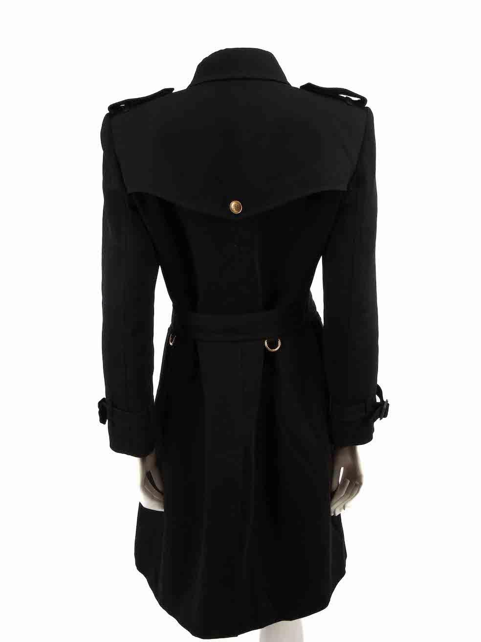 Givenchy Black Wool Military Trench Coat Size L In Excellent Condition For Sale In London, GB