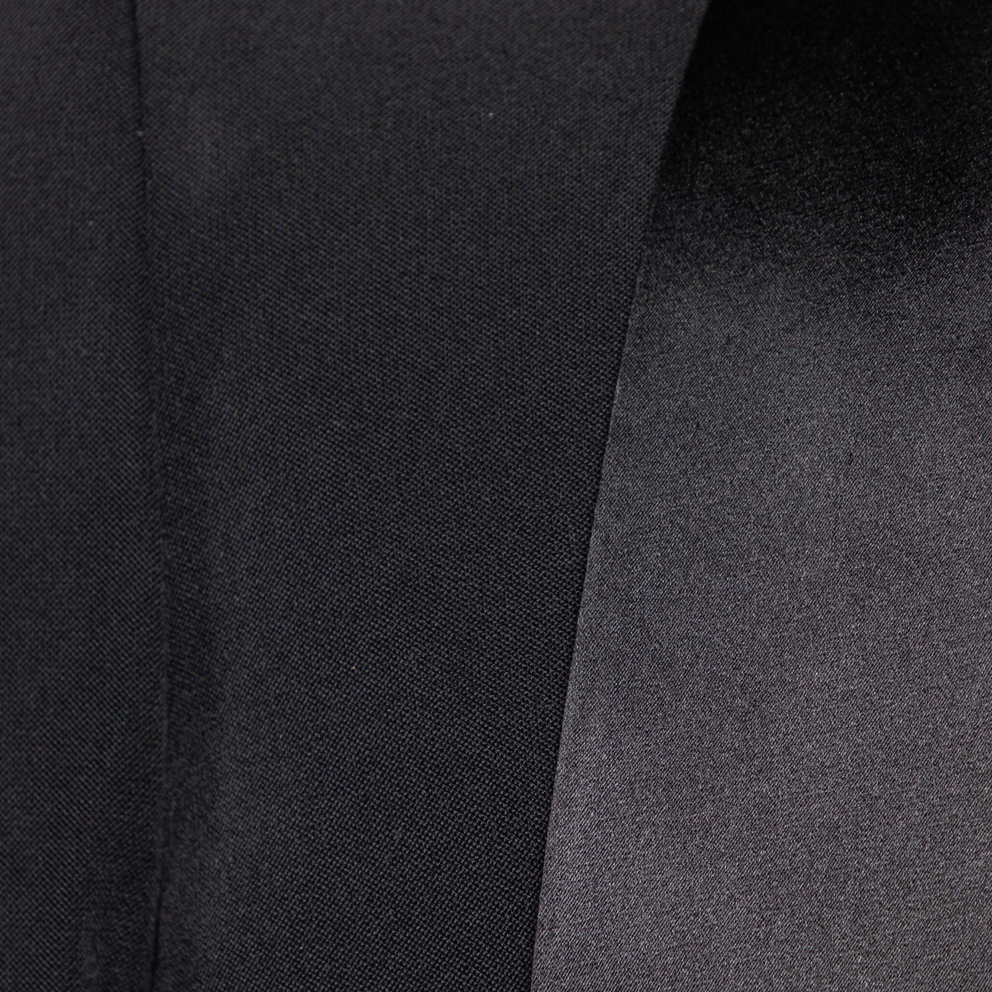 Givenchy Black Wool & Silk Satin Fringed Shawl Collar Blazer M In Good Condition In Dubai, Al Qouz 2