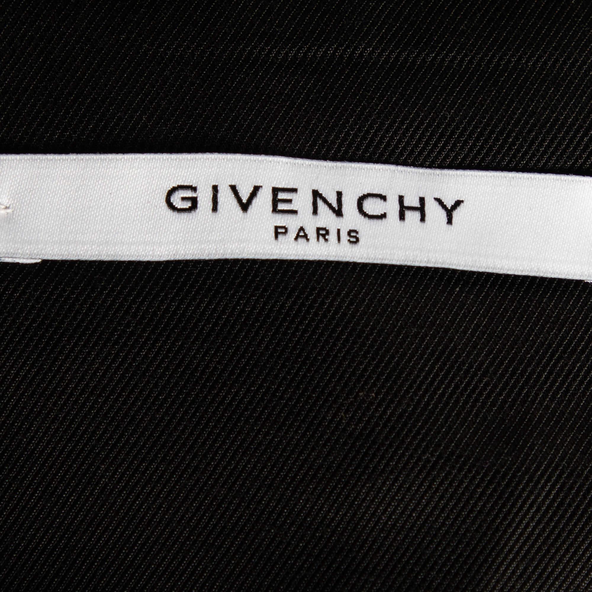 Givenchy Black Wool & Silk Satin Fringed Shawl Collar Blazer M 3