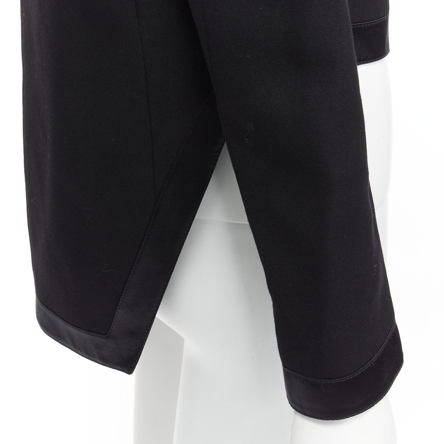 GIVENCHY giacca classica minimal con bordi alti e bassi in lana e seta nera FR38 M. in vendita 3