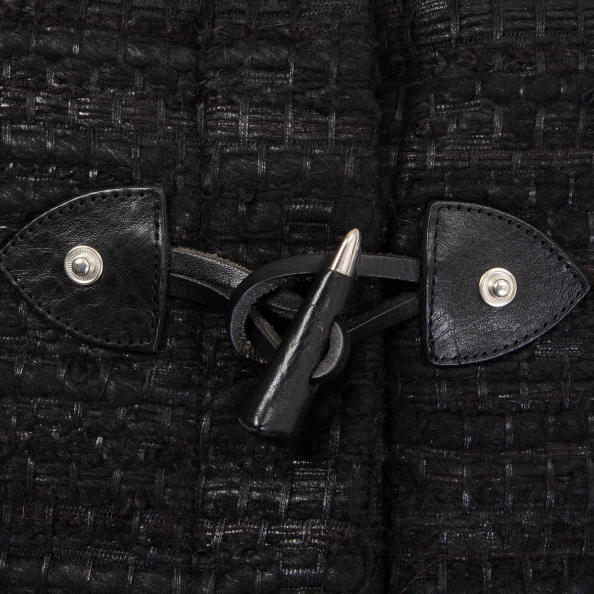 GIVENCHY schwarzer Wollmantel TWEED CHAIN EMBELLISHED DUFFLE Coat Jacke 38 S im Angebot 2