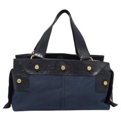Givenchy Blaue/Schwarze Tasche aus Stoff und Leder