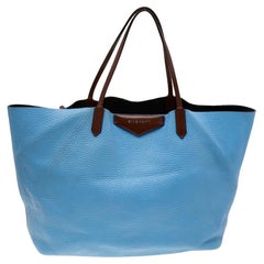 Givenchy Blue/Brown Leather Large Antigona Shopper Tote