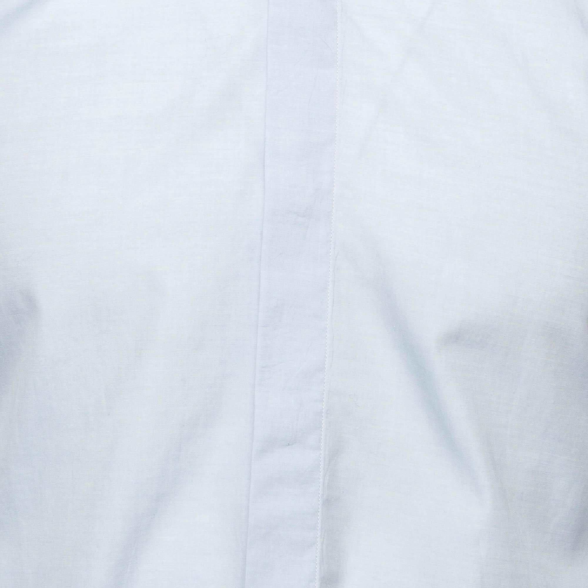 Givenchy Blue Cotton Long Sleeve Shirt S In Excellent Condition For Sale In Dubai, Al Qouz 2