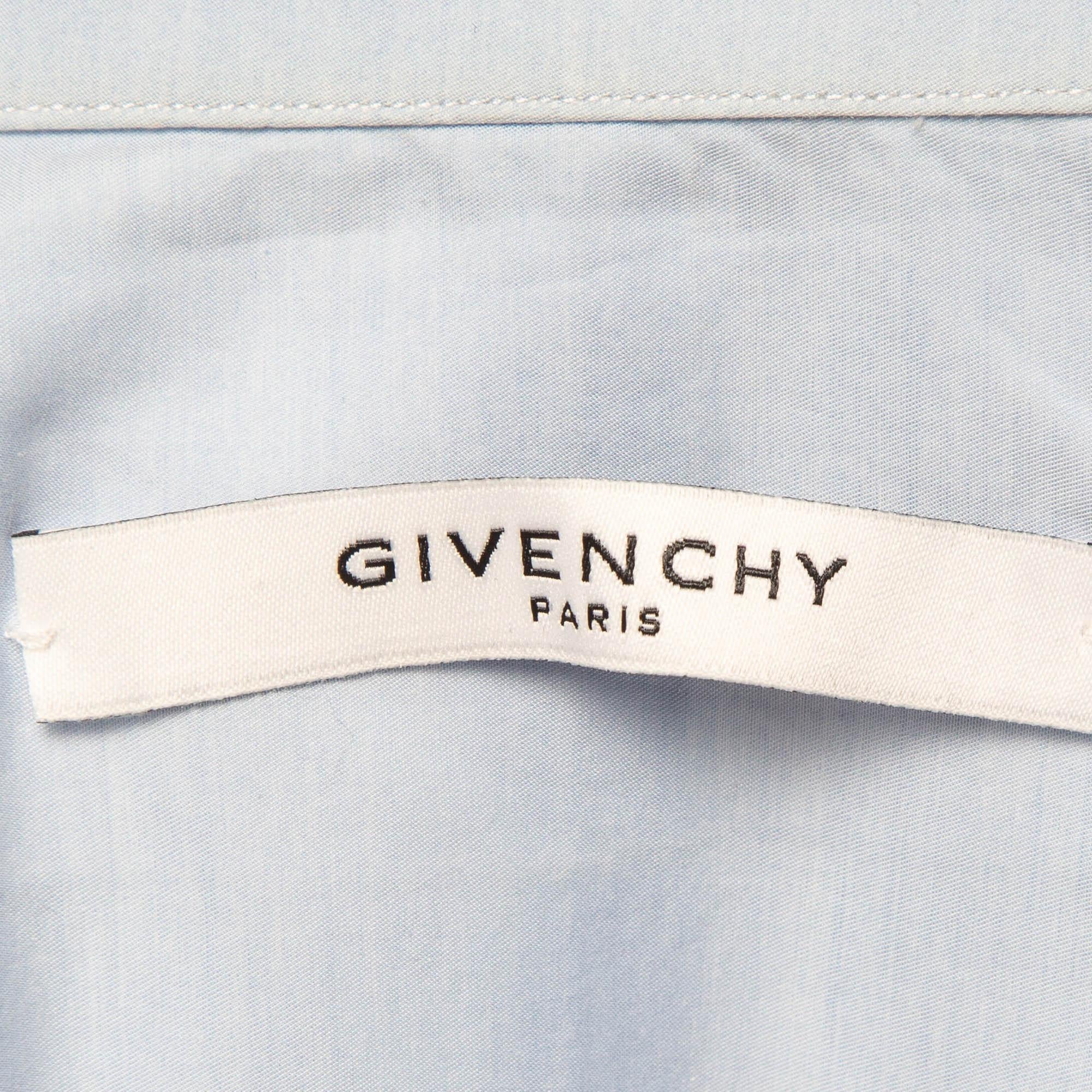 Men's Givenchy Blue Cotton Long Sleeve Shirt S For Sale