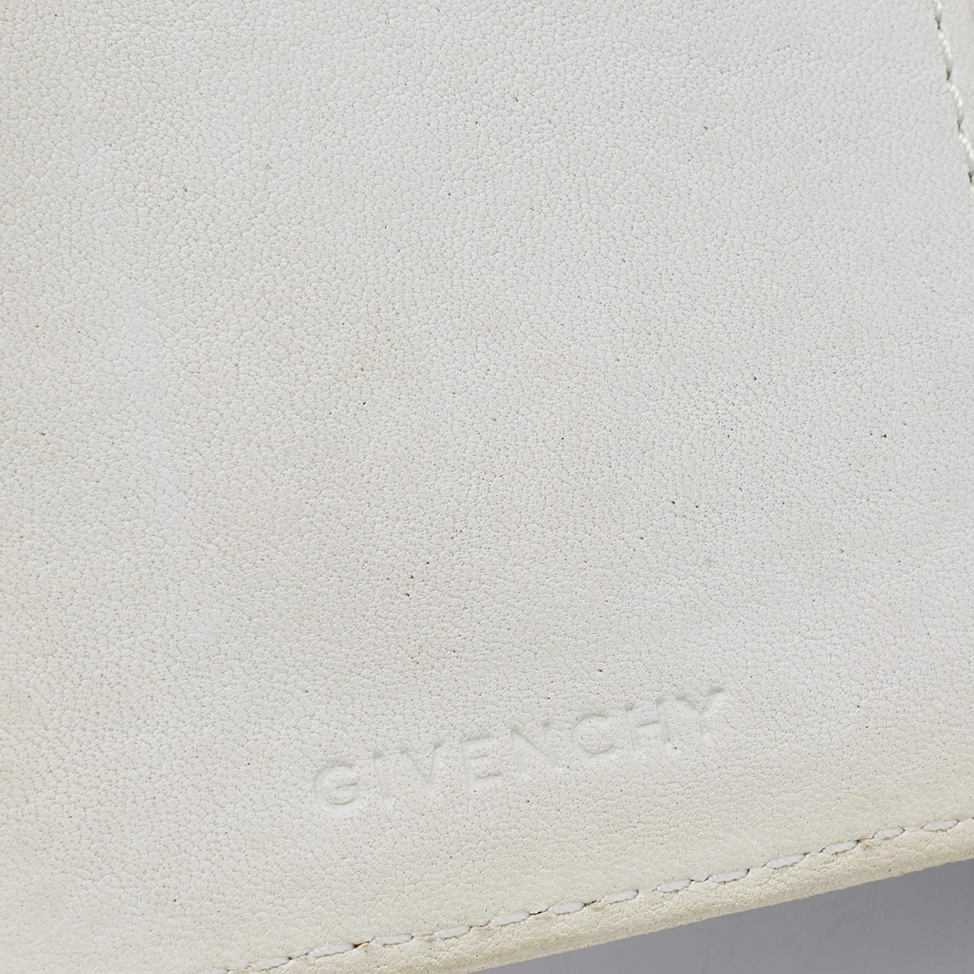 Givenchy Blue/Cream Monogram Canvas and Leather Metal Flap Compact Wallet 4