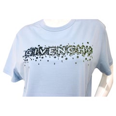Givenchy Blue Embellished Logo Cotton T-Shirt