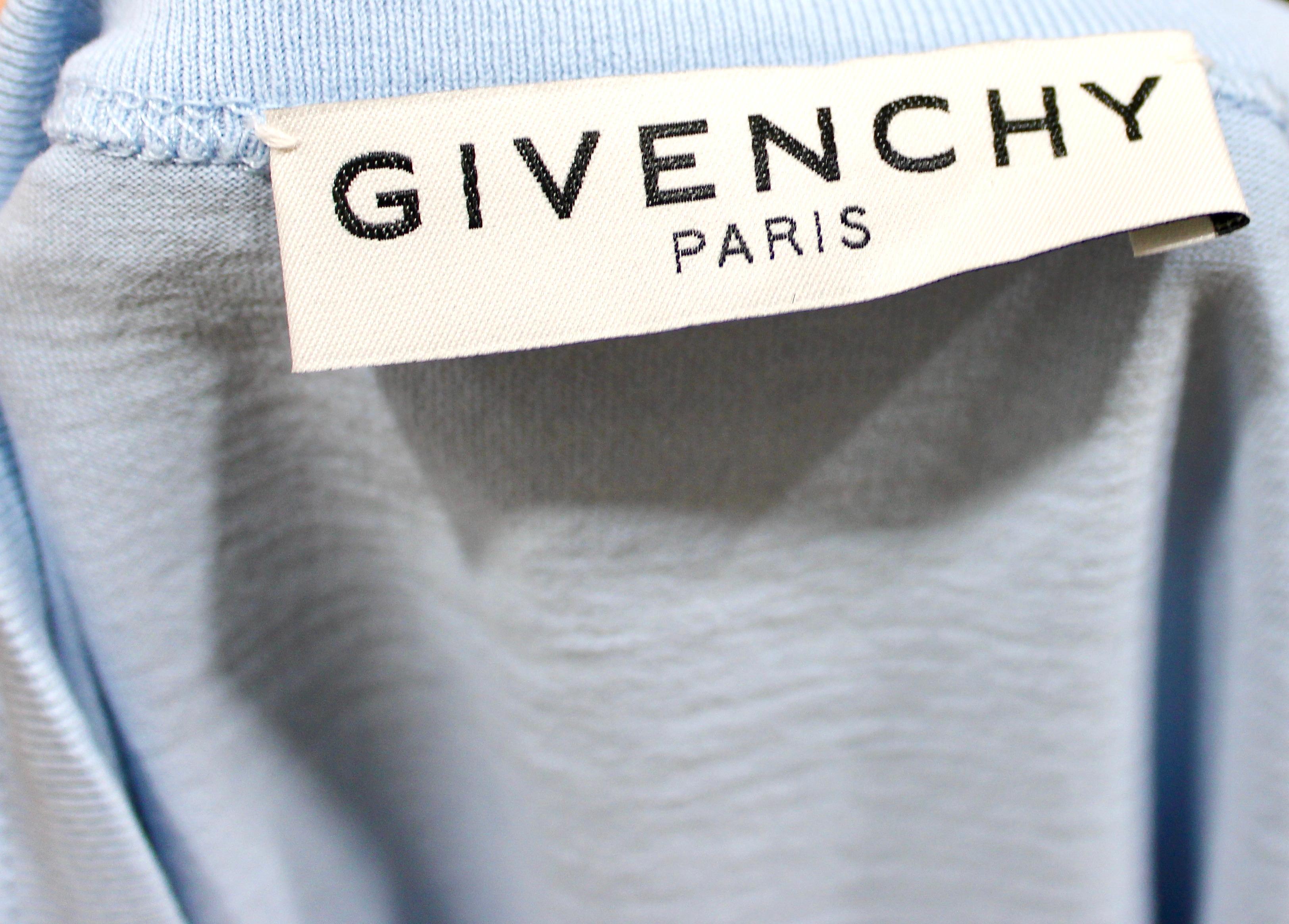 Maglietta in cotone con logo abbellito Givenchy blu in vendita 2