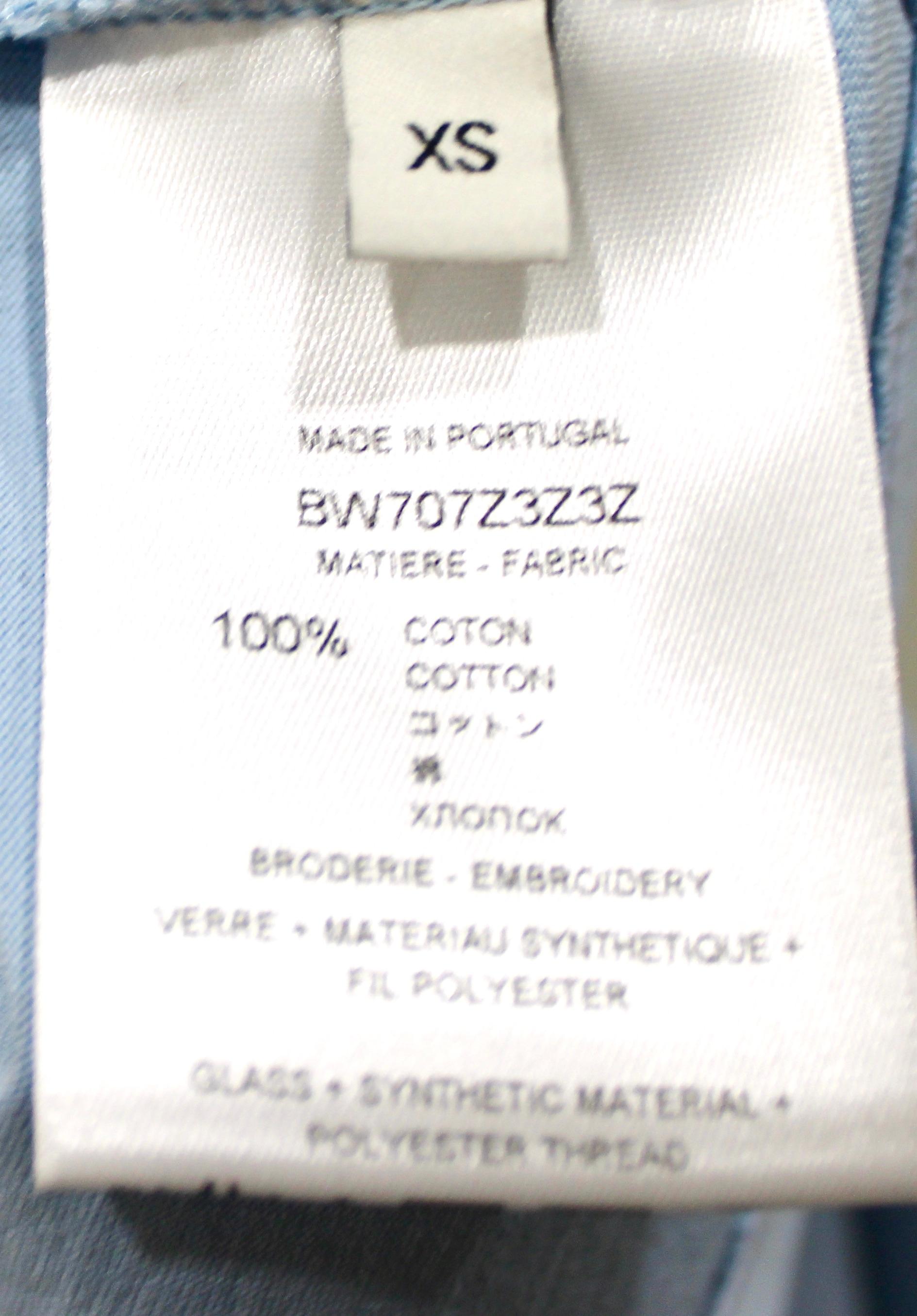 Maglietta in cotone con logo abbellito Givenchy blu in vendita 3