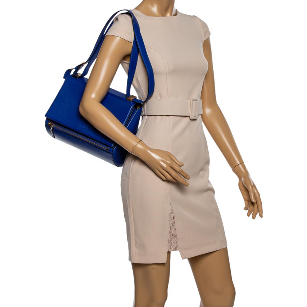 Givenchy Blue Leather Medium Pandora Box Bag In Good Condition In Dubai, Al Qouz 2