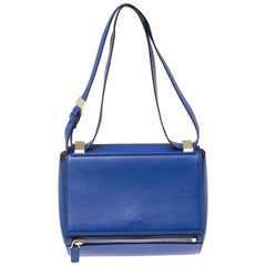 Givenchy Blue Leather Medium Pandora Box Bag