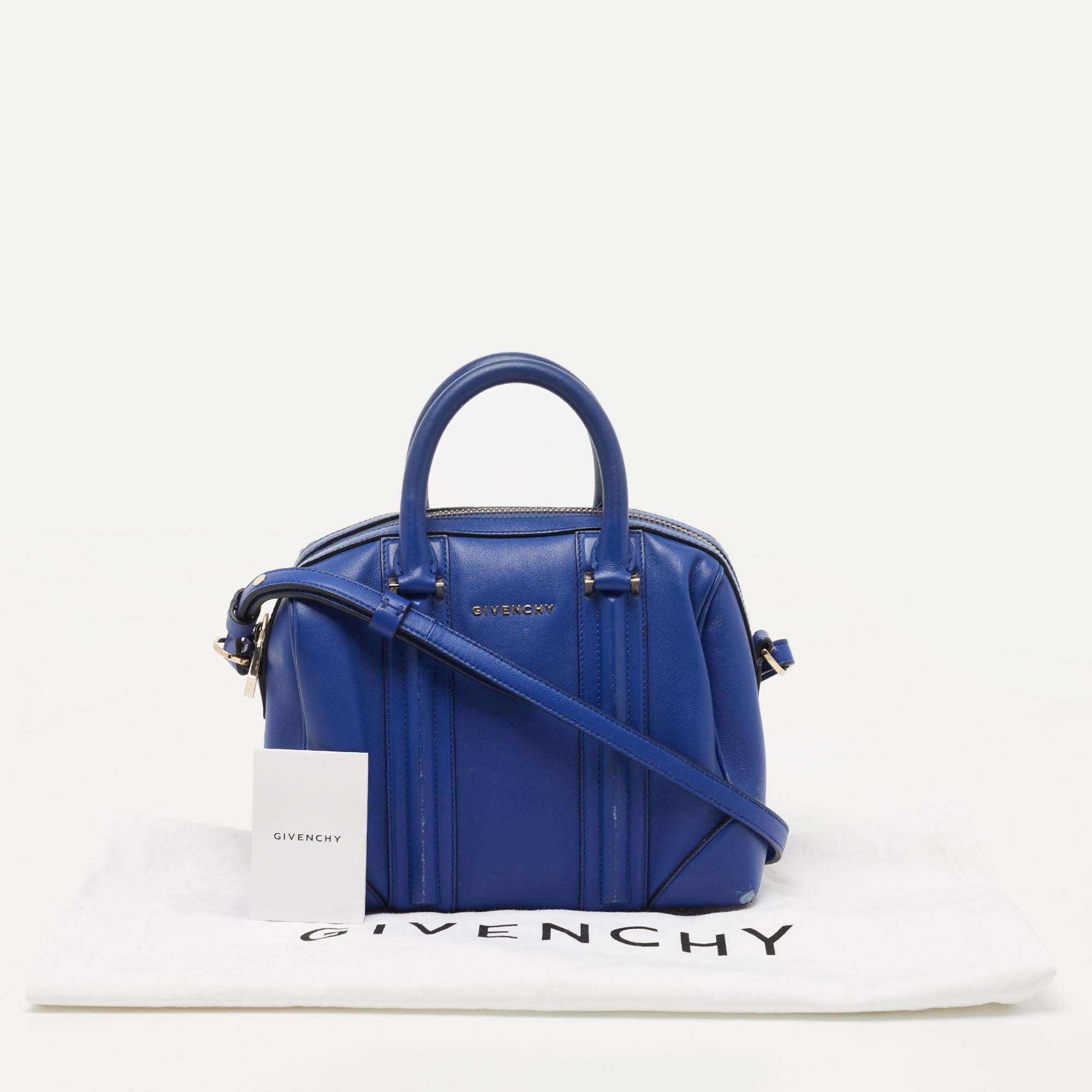 Givenchy Blue Leather Mini Lucrezia Satchel 8