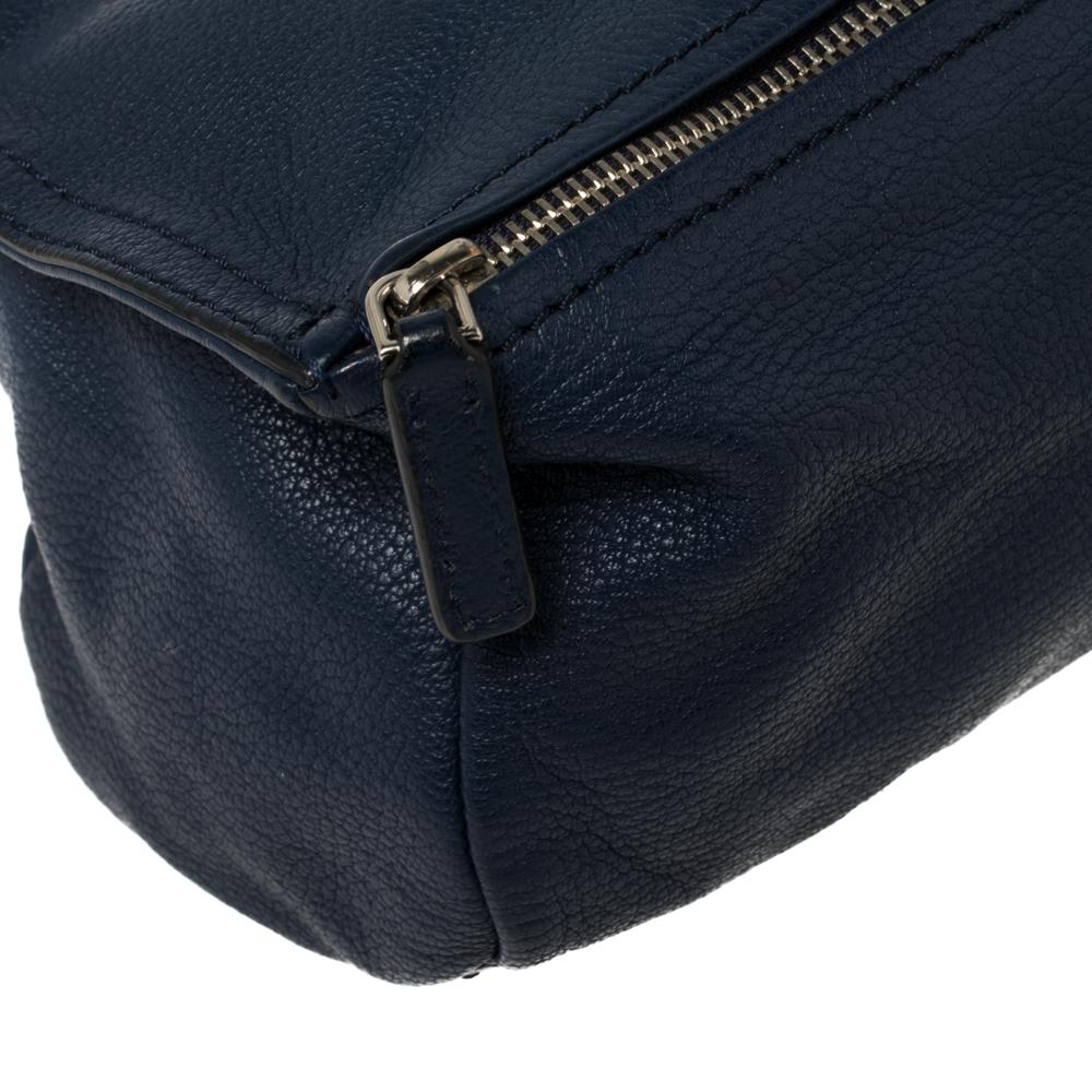 Givenchy Blue Leather Mini Pandora Crossbody Bag In Good Condition In Dubai, Al Qouz 2