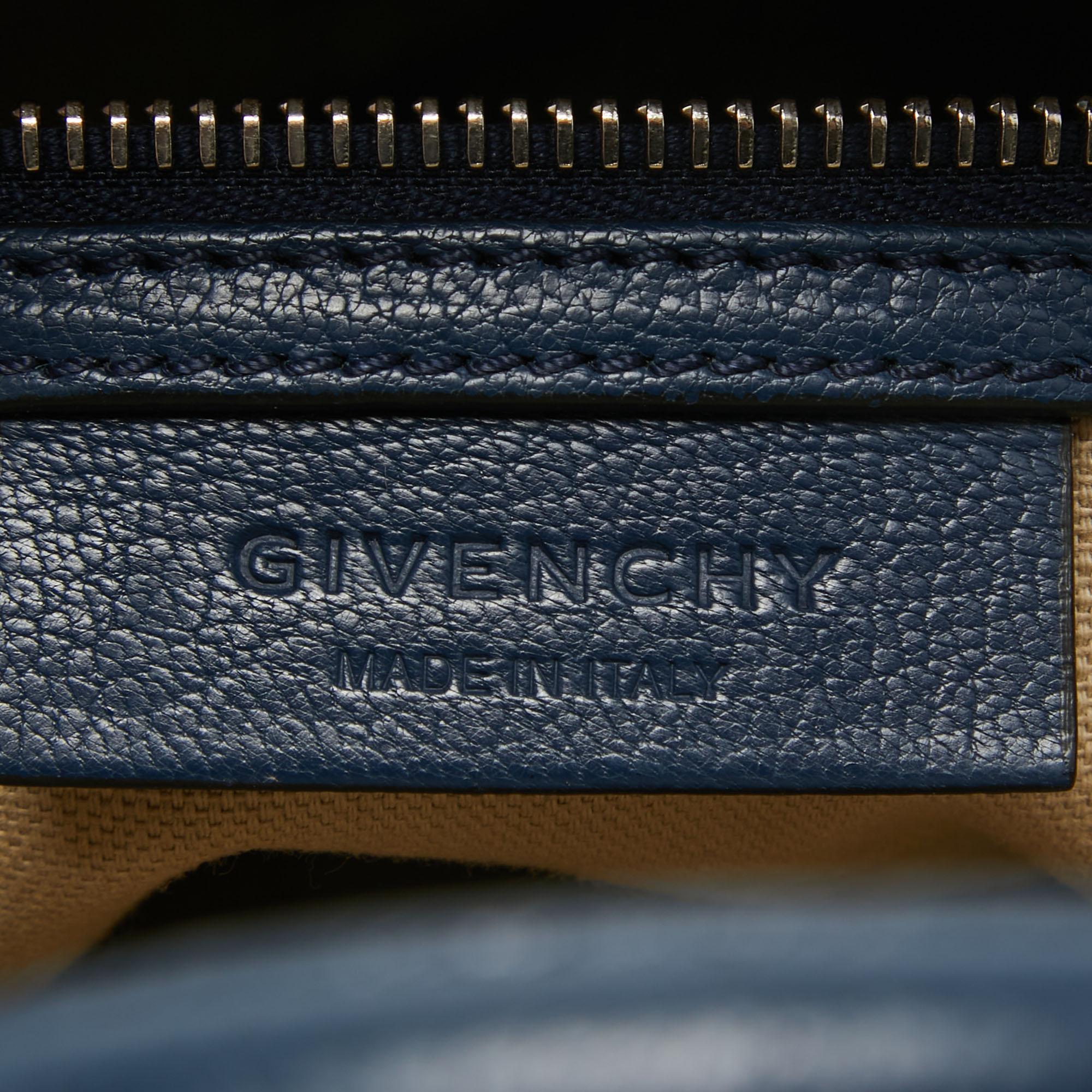 Givenchy Blue Leather Small Antigona Satchel For Sale 13