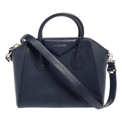 Used Givenchy Blue Leather Small Antigona Satchel