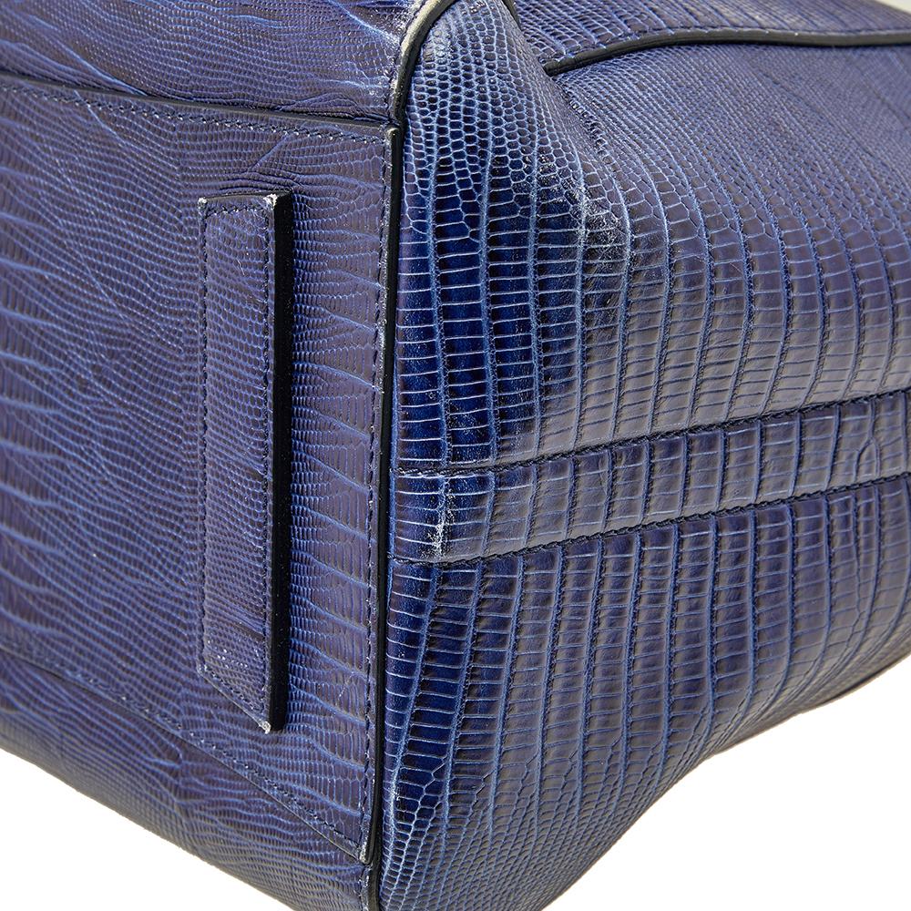 Givenchy Blue Lizard Embossed Leather Medium Antigona Satchel 3