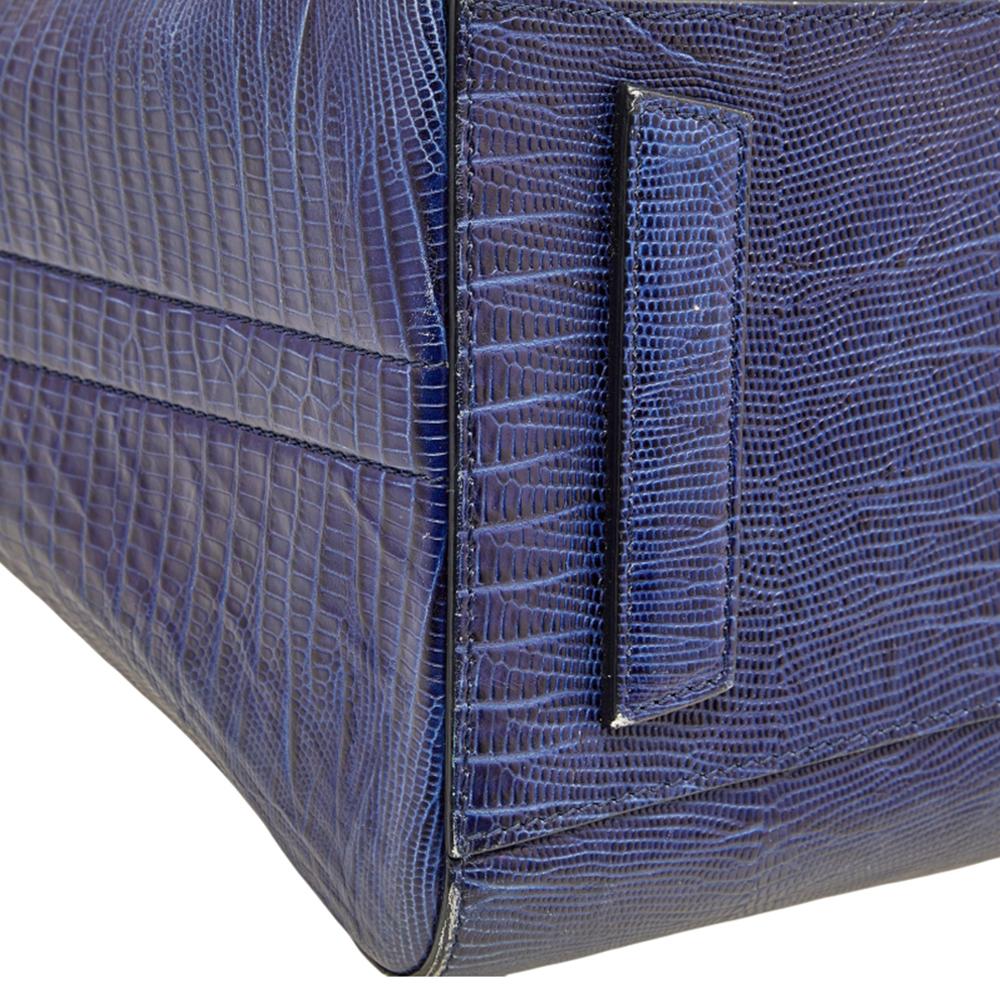 Givenchy Blue Lizard Embossed Leather Medium Antigona Satchel 4