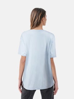 Maglietta Givenchy con logo ricamato blu taglia XL