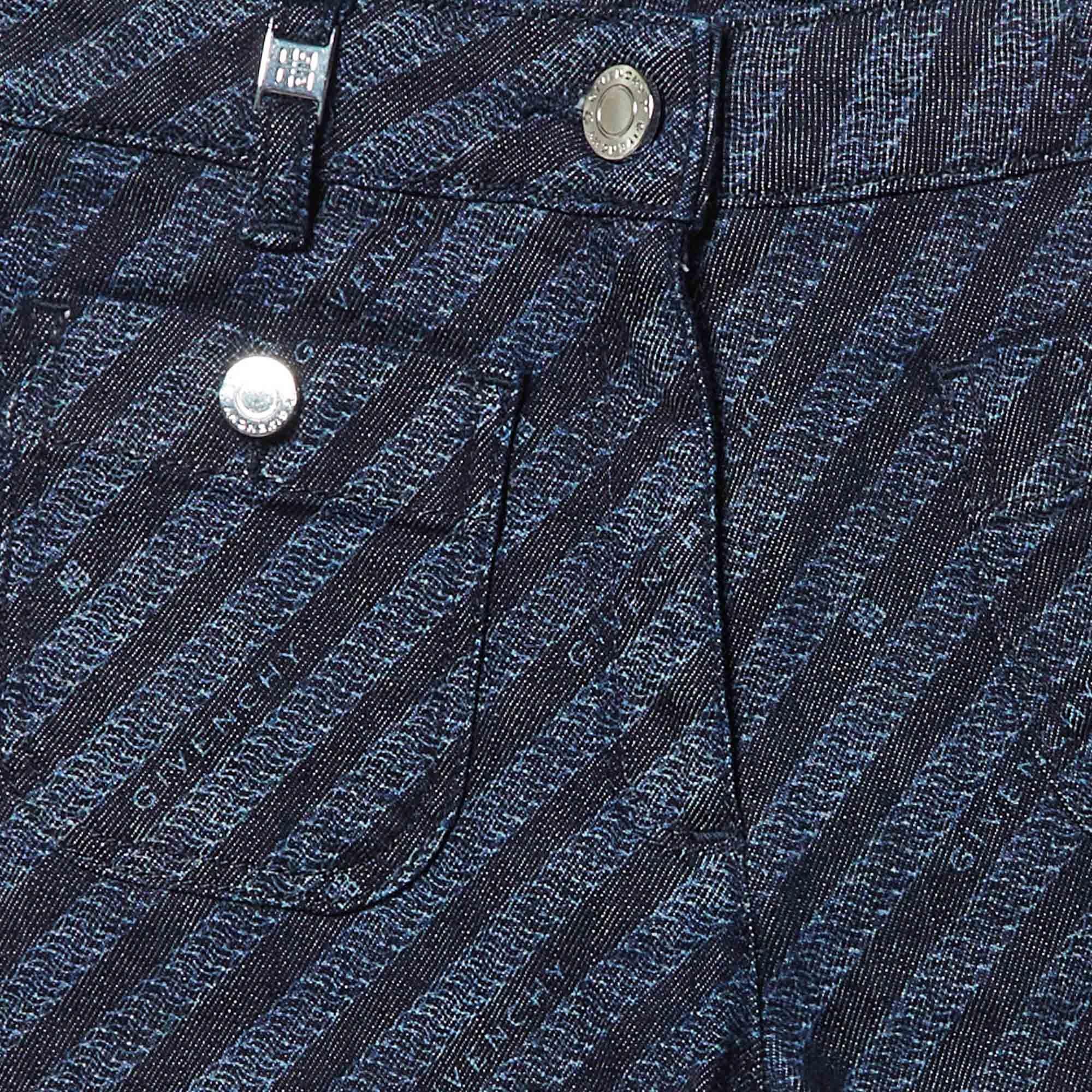 Black Givenchy Blue Logo Pattern Denim Jeans 6 Yrs For Sale