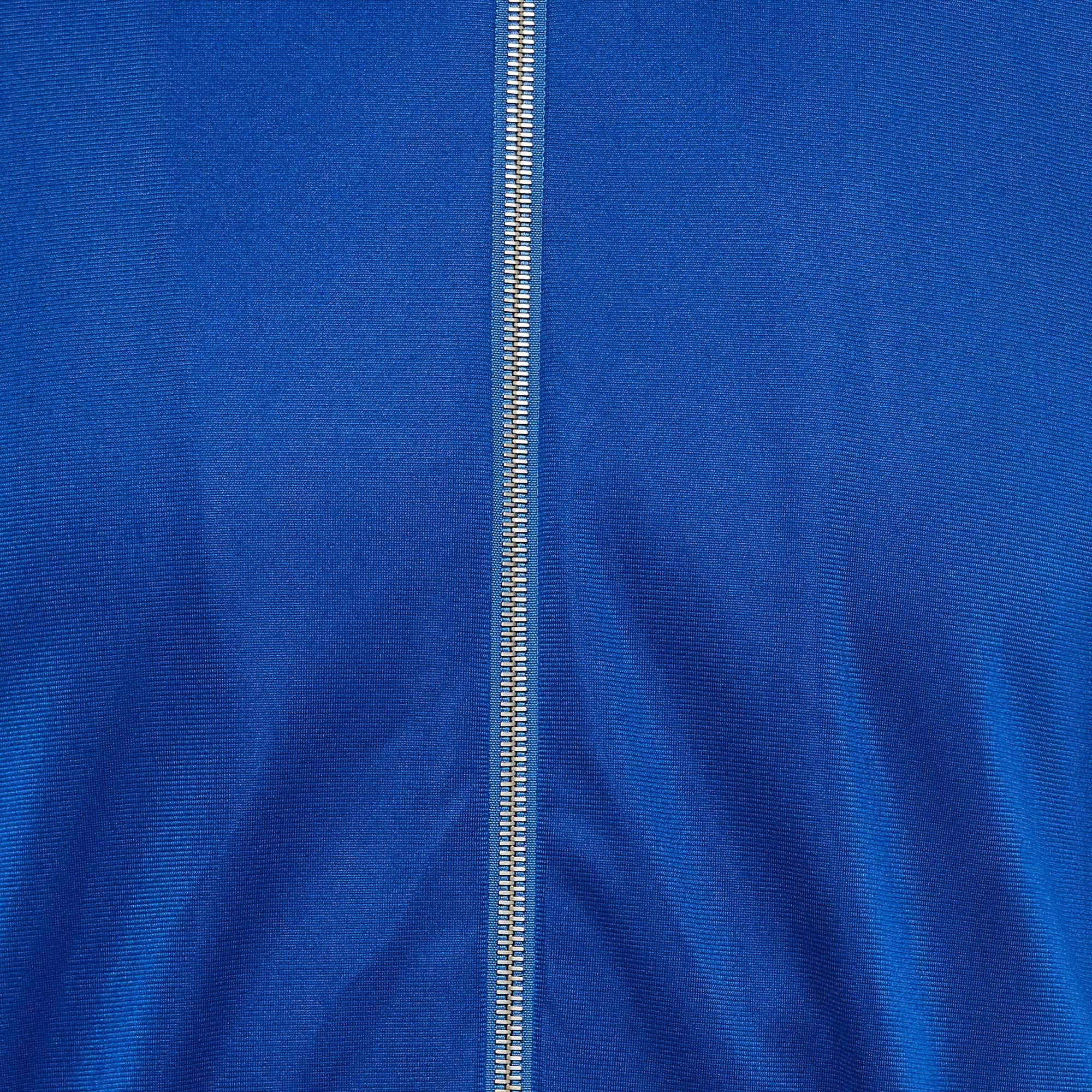 Givenchy Blue Logo-Tape Knit Zipper Track Jacket L In Excellent Condition For Sale In Dubai, Al Qouz 2