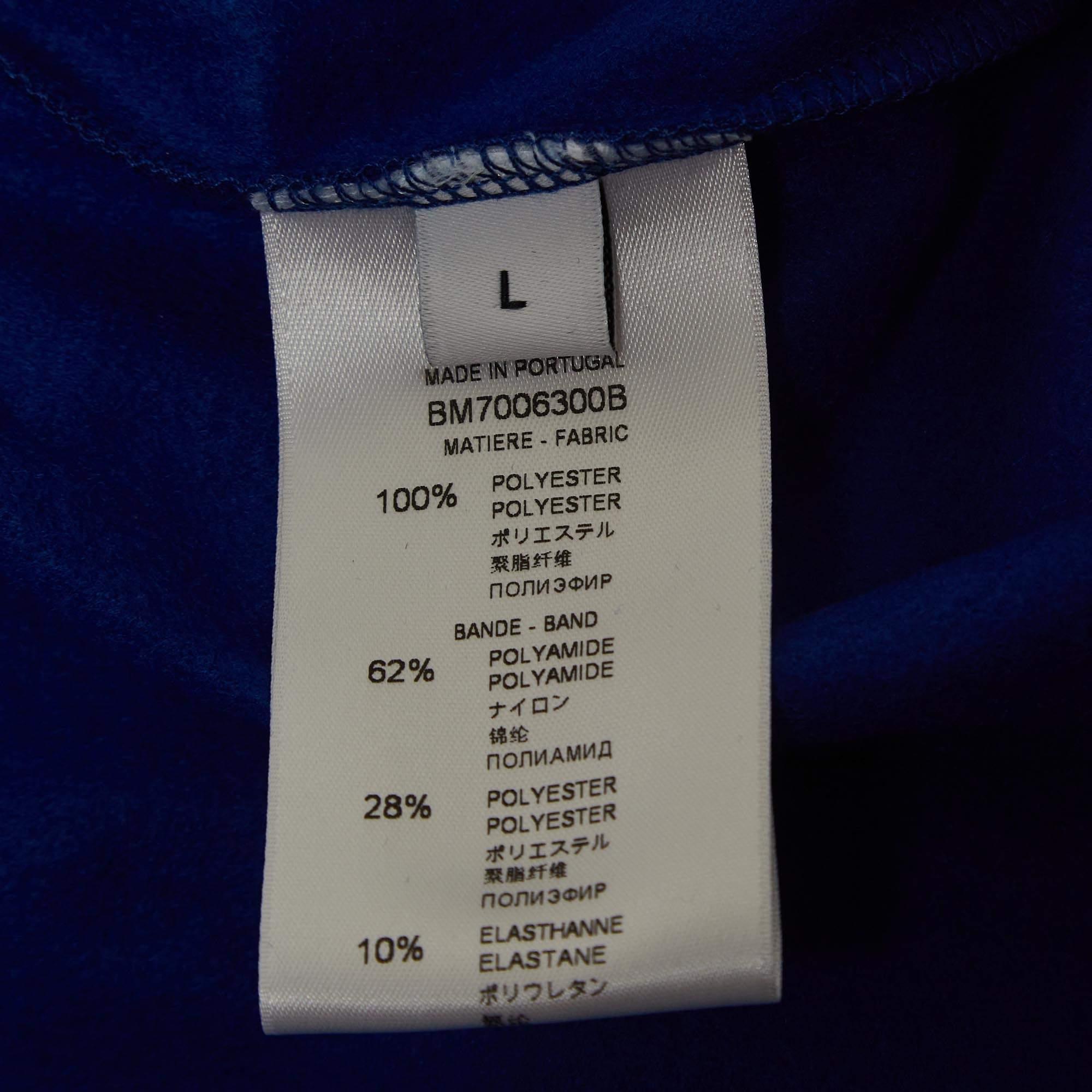 Givenchy Blue Logo-Tape Knit Zipper Track Jacket L For Sale 2