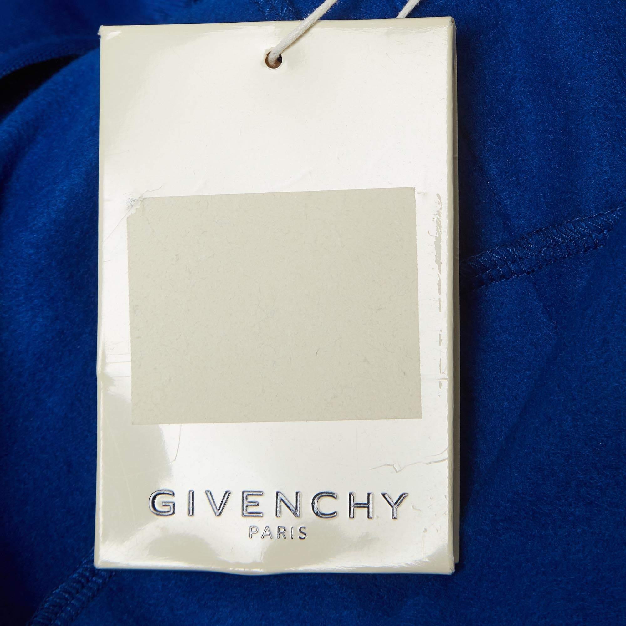Givenchy Blue Logo-Tape Knit Zipper Track Jacket L For Sale 3