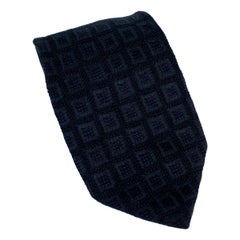 Givenchy Blue Silk Check Classic Ceremony Tie 