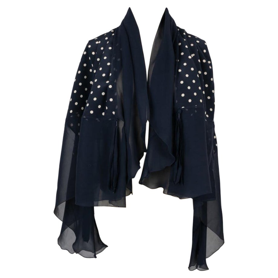 Pañuelo foulard de seda azul con lunares Givenchy