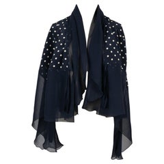 Sciarpa Givenchy in seta blu con Dot Dot Dot