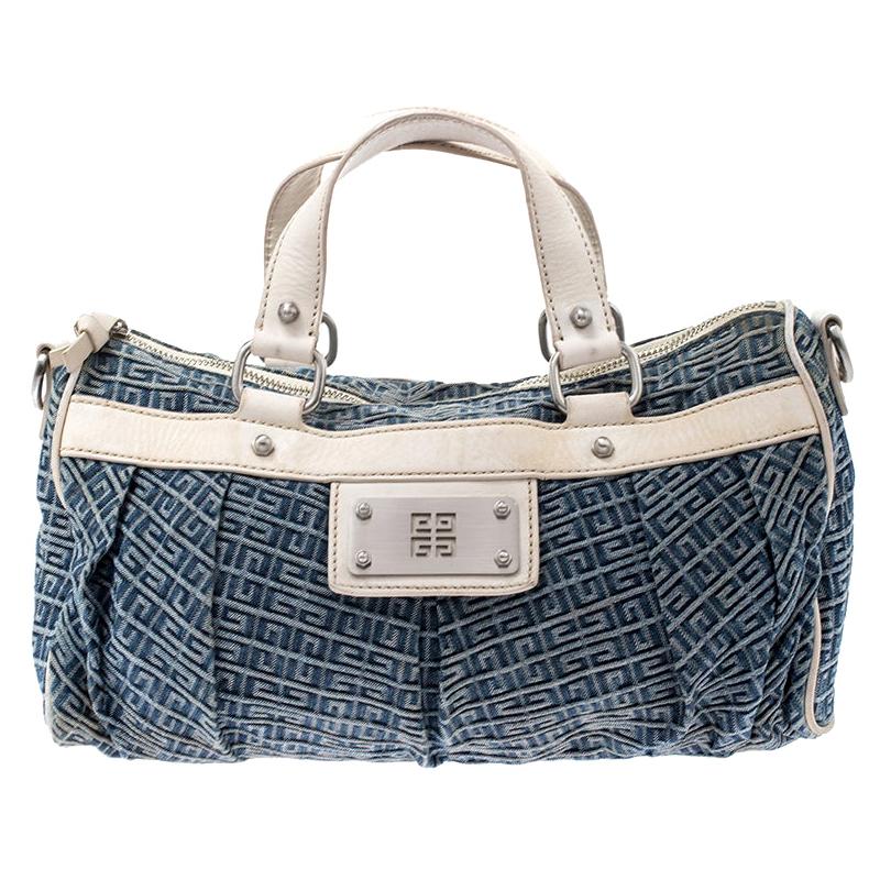 Givenchy Blue/White Denim and Leather Crossbody Bag
