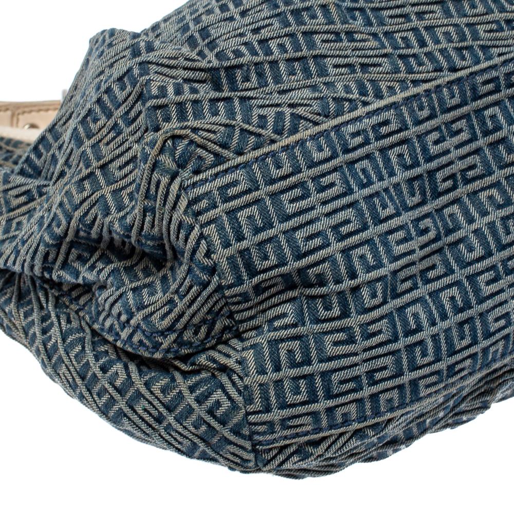 Borsa a tracolla in pelle e denim di Givenchy blu/bianco Monogram 2