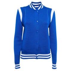 Givenchy Bomber brodé d'un logo en laine bleue